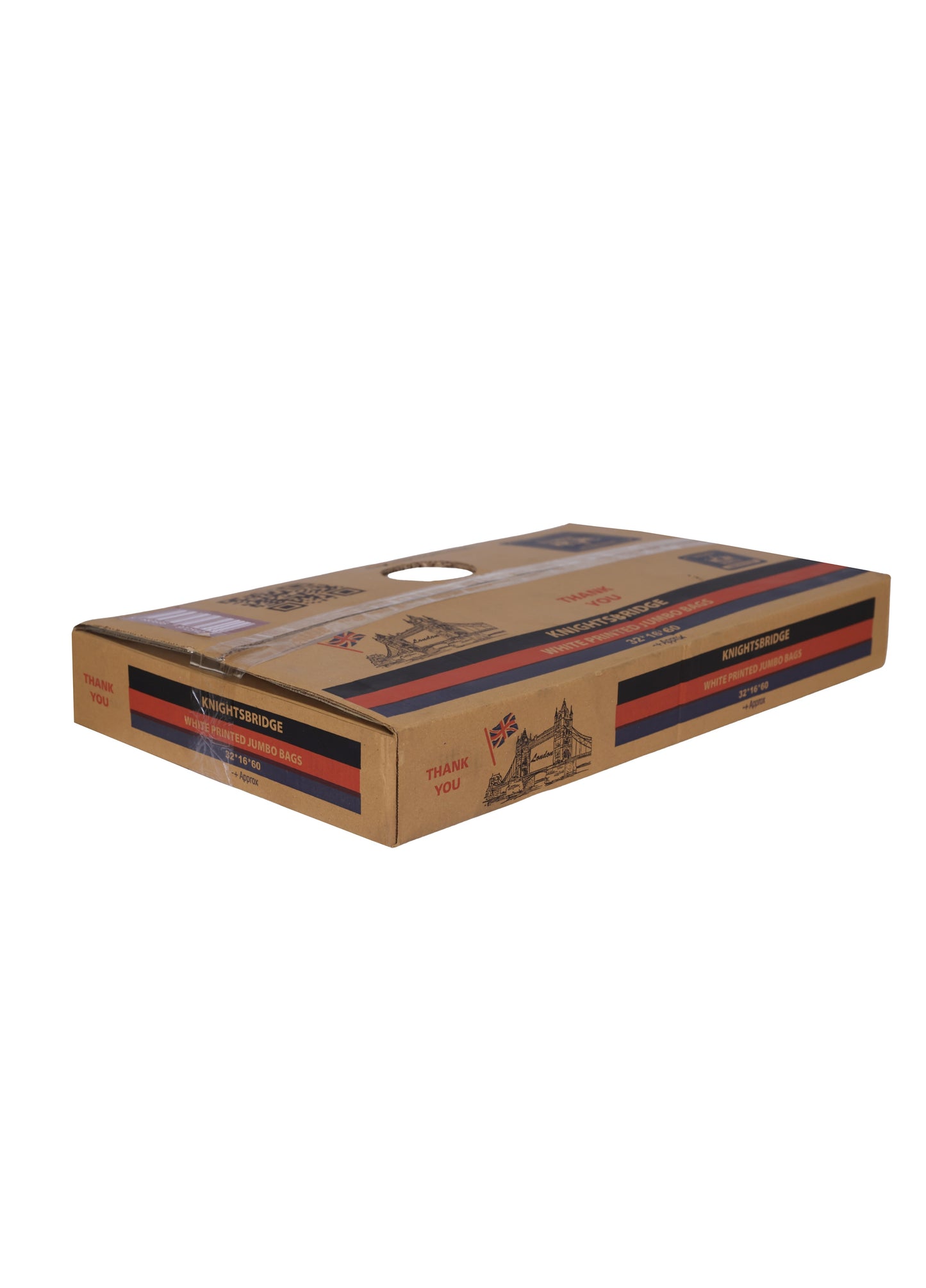 White Printed Jumbo Carrier Bags 31L