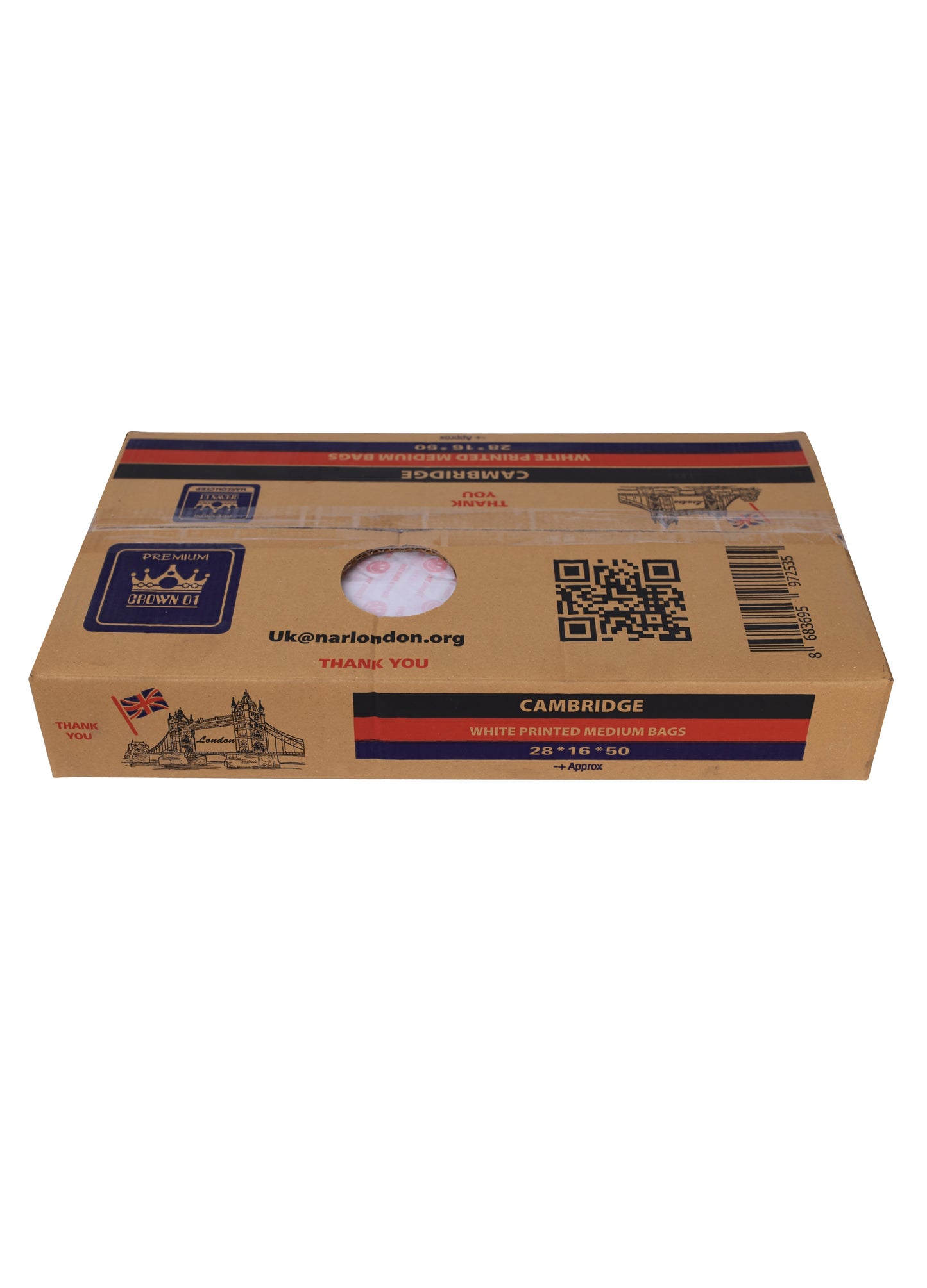 White printed Medium Bags 22L