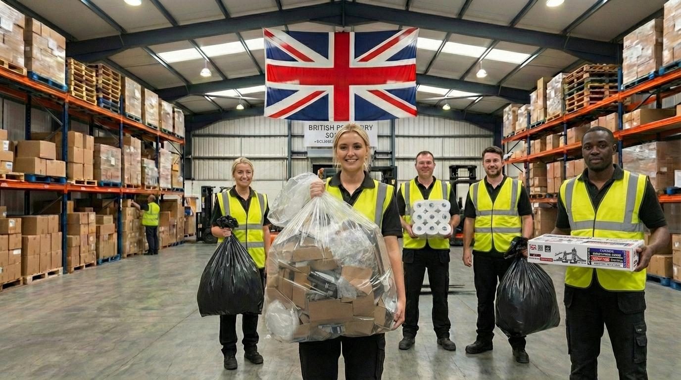 The Crown01 team at the UK warehouse in Enfield