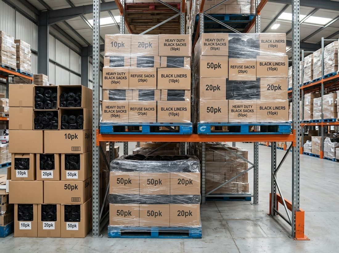 Heavy-duty refuse sacks bulk stock